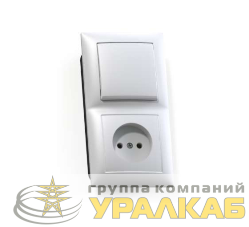 Блок СП БКВР-408 Селена (1-кл. выкл. + розетка) бел. Кунцево 