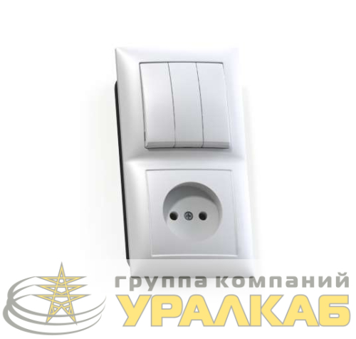 Блок СП БКВР-410 Селена (3-кл. выкл. + розетка) бел. Кунцево 