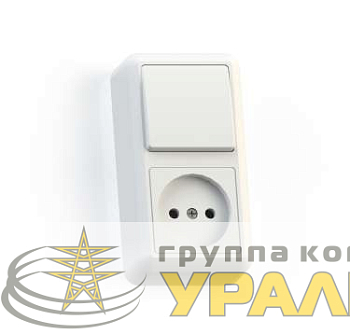 Блок комбинированный ОП БКВР-427 Оптима (1-кл. выкл. + розетка) бел. Кунцево 