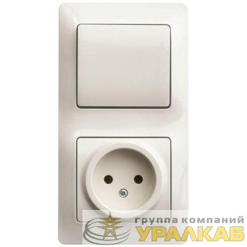 Блок комбинированный Glossa (розетка + 1-кл. выкл.) беж. SE 