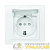 Розетка 1-м СП Минск 16А IP44 с заземл. защ. шторки с крышкой бел. EKF 