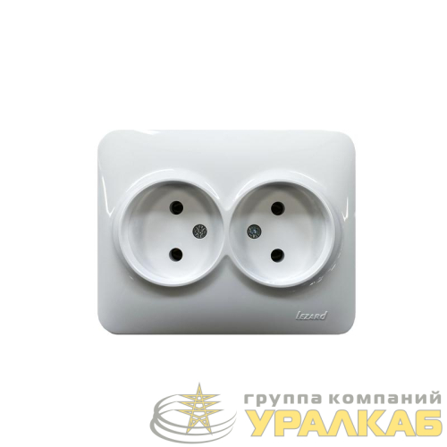 Розетка 2-м Karina Life без заземл. ПБТ бел. LEZARD 