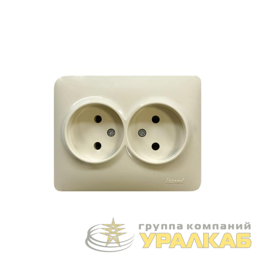 Розетка 2-м Karina Life без заземл. ПБТ крем. LEZARD 