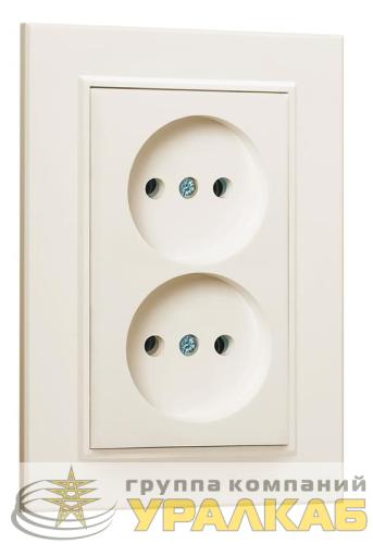 Розетка 2-м СП Karea 10А IP20 б/з крем. Makel 