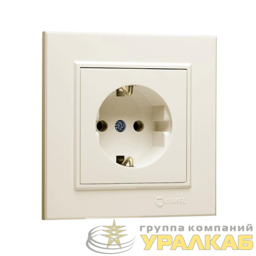 Розетка 1-м СП Karea 16А IP20 с/з крем. Makel 