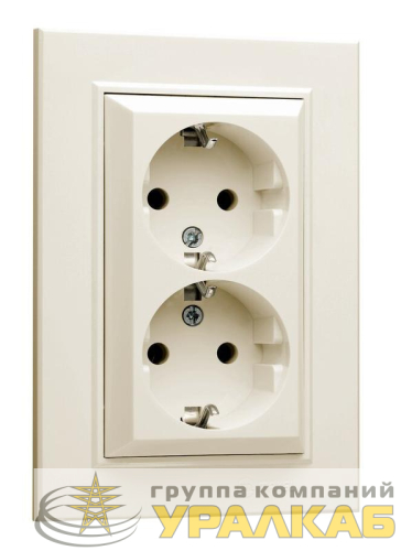 Розетка 2-м СП Karea 16А IP20 с/з крем. Makel 