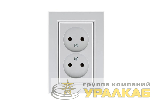 Розетка 2-м СП Karea 10А IP20 б/з сереб. Makel 
