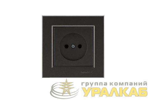 Розетка 1-м СП Karea 10А IP20 б/з дым. металлик Makel 