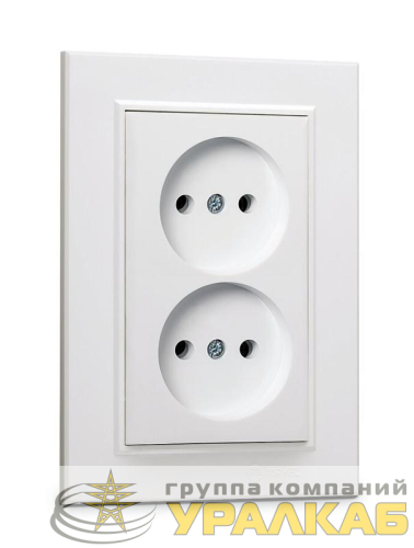 Розетка 2-я б/з СП Karea 16А IP20 бел. Makel 