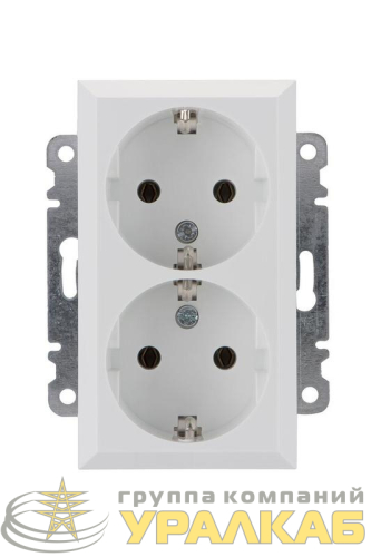 Розетка 2-я с/з СП Karea 16А IP20 бел. Makel 