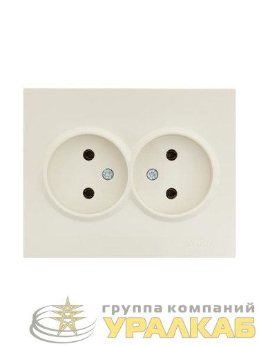 Розетка 2-м СП VESNA без заземл. ПБТ кремов. LEZARD 