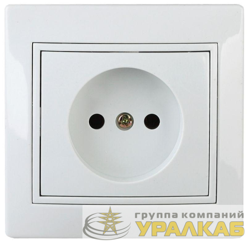 Розетка 1-м СП Plano 1-201-01 16А IP20 250В 2P бел. Intro 