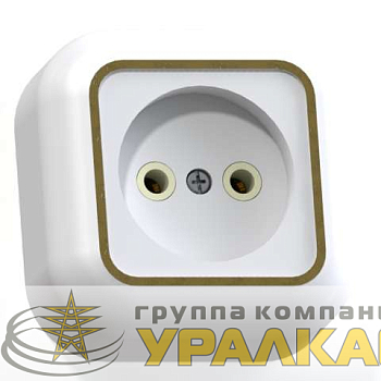 Розетка 1-м ОП Валентина РА10-266 10А IP20 бел./зол. Кунцево 