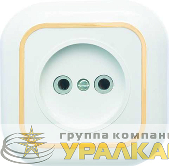 Розетка 1-м СП Валентина РС10-153 10А IP20 бел./зол. Кунцево 
