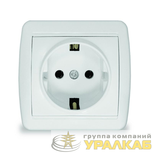 Розетка 1-м ОП Клио 16А IP44 с заземл. бел. UNIVersal 