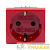 Розетка 1-м 2мод. Viva 16А IP20 2P+E с заземл. защ. шторки красн. DKC 