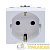 Розетка 1-м 2мод. Viva 16А IP20 2P+E с заземл. защ. шторки бел. DKC 