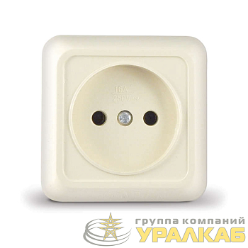 Розетка 1-м ОП Олимп 16А IP20 без заземл. сл. кость UNIVersal 