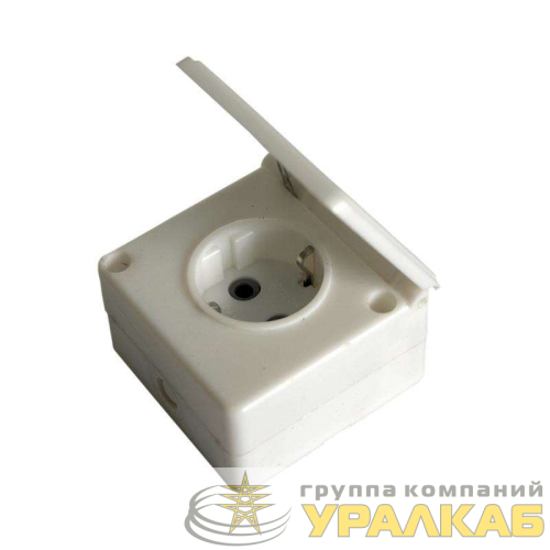 Розетка 1-м ОП 16А IP44 с заземл. бел. БЕЛТИЗ 
