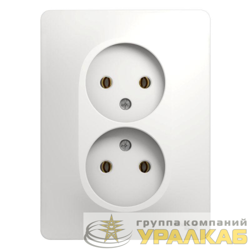 Розетка 2-м СП Glossa 16А IP20 без заземл. бел. SE 