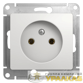 Розетка 1-м СП Glossa 16А IP20 без заземл. механизм бел. SE 