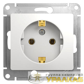 Розетка 1-м СП Glossa 16А IP20 с заземл. механизм бел. SE 