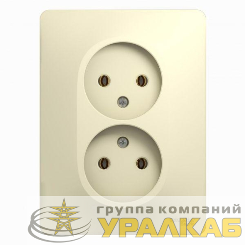 Розетка 2-м СП Glossa 16А IP20 без заземл. беж. SE 