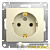 Розетка 1-м СП Glossa 16А IP20 с заземл. механизм беж. SE 