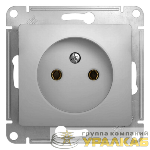 Розетка 1-м СП Glossa 16А IP20 без заземл. механизм алюм. SE 