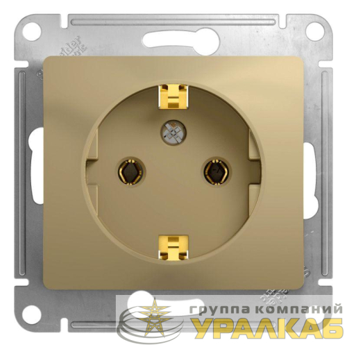 Розетка 1-м СП Glossa 16А IP20 с заземл. механизм титан SE 