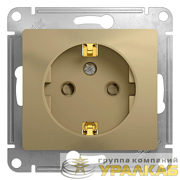 Розетка 1-м СП Glossa 16А IP20 с заземл. защ. шторки механизм титан SE 