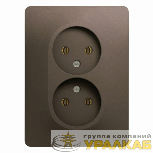 Розетка 2-м СП Glossa 16А IP20 250В без заземл. шоколад SE 