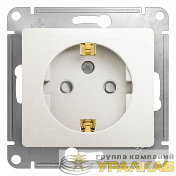Розетка 1-м СП Glossa 16А IP20 с заземл. защ. шторки механизм перламутр. SE 