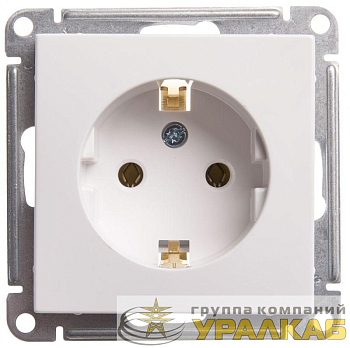 Розетка 1-м СП W59 16А IP20 с заземл. без защ. шторок механизм бел. SE 