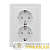 Розетка 2-м СП Минск 16А IP20 с заземл. защ. шторки бел. Basic EKF 