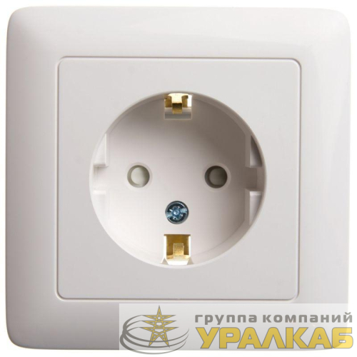 Розетка 1-м СП 1мод. Хит 16А IP20 250В с заземл. защ. шторки бел. SE 