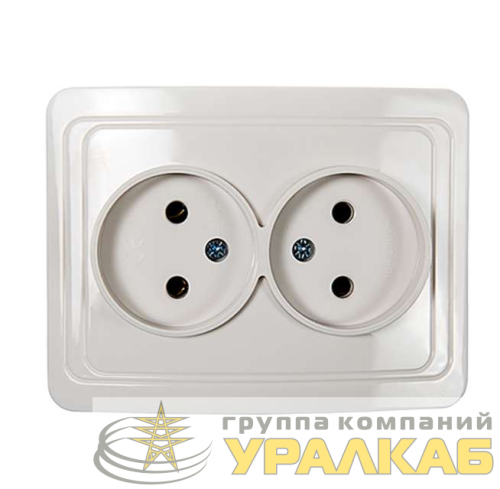 Розетка 2-м СП Classico 2102 16А IP20 бел. ASD / IN HOME 