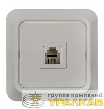 Розетка телефонная 1-м СП Bolleto 7034 16А IP20 бел. ASD / IN HOME 