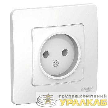 Розетка 1-м СП Blanca 16А IP20 250В без заземл. без защ. шторок бел. SE 