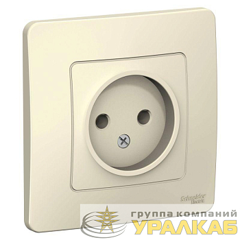 Розетка 1-м СП Blanca 16А IP20 250В без заземл. без защ. шторок молоч. SE 