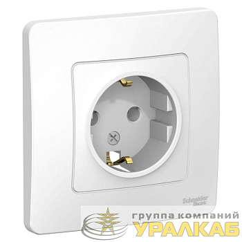Розетка 1-м СП Blanca 16А IP20 250В с заземл. без защ. шторок бел. SE 