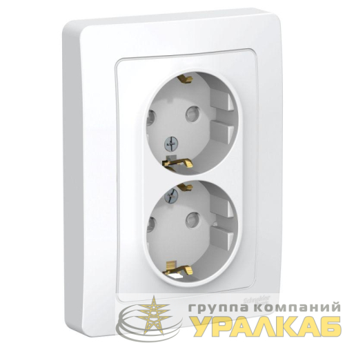Розетка 2-м СП Blanca 16А IP20 250В с заземл. защ. шторки бел. SE 