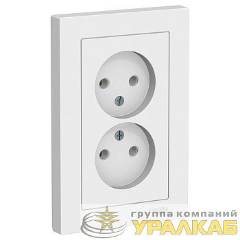 Розетка 2-м СП AtlasDesign 16А IP20 без заземл. в сборе бел. SE 