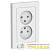 Розетка 2-м СП AtlasDesign 16А IP20 без заземл. в сборе бел. SE 