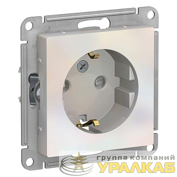 Розетка 1-м СП AtlasDesign 16А IP20 с заземл. защ. шторки механизм жемчуж. SE 