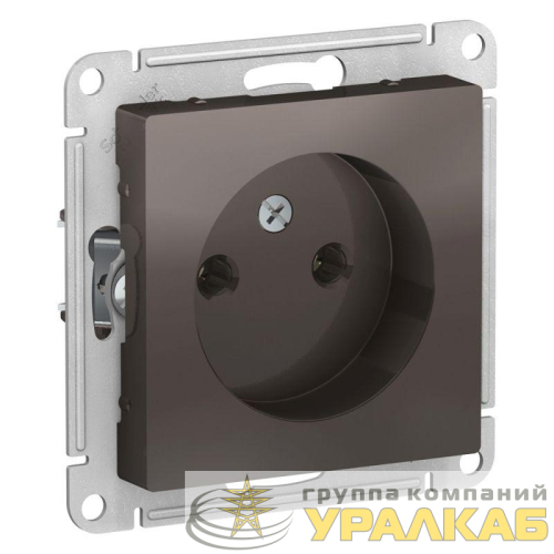 Розетка 1-м СП AtlasDesign 16А IP20 без заземл. без защ. шторок механизм мокко SE 