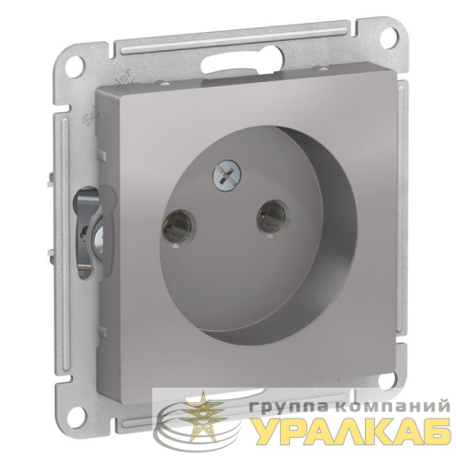 Розетка 1-м СП AtlasDesign 16А IP20 без заземл. без защ. шторок механизм алюм. SE 