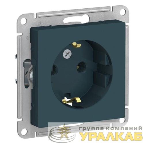 Розетка 1-м СП AtlasDesign 16А IP20 с заземл. механизм изумруд SE 