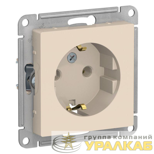 Розетка 1-м СП AtlasDesign 16А IP20 с заземл. механизм беж. SE 