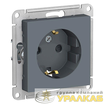 Розетка 1-м СП AtlasDesign 16А IP20 с заземл. защ. шторки механизм грифель SE 